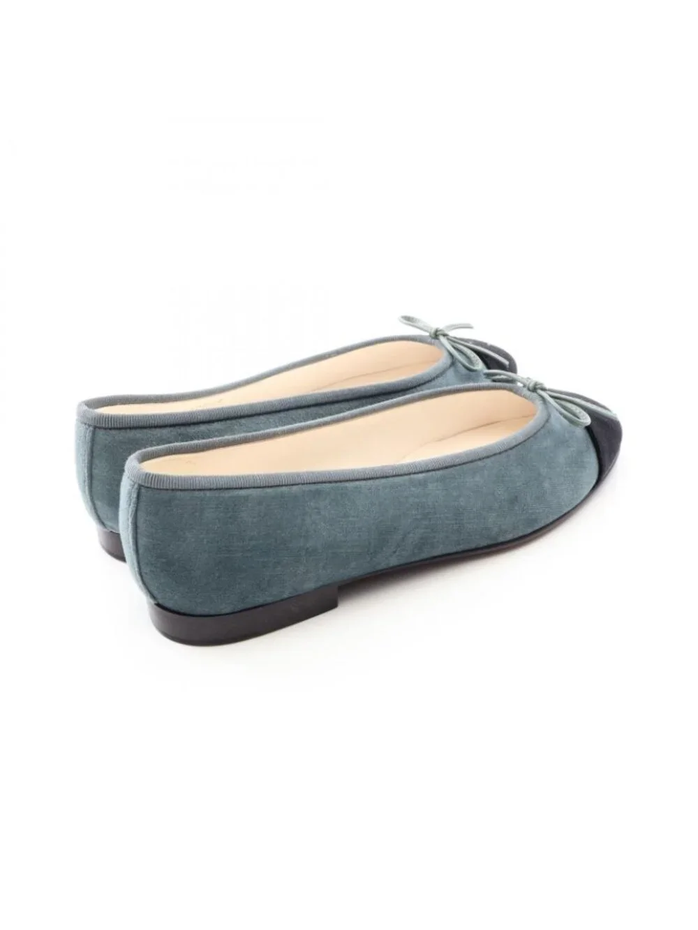 Chanel Pumps CC Logo Fabric Ballet Shoes